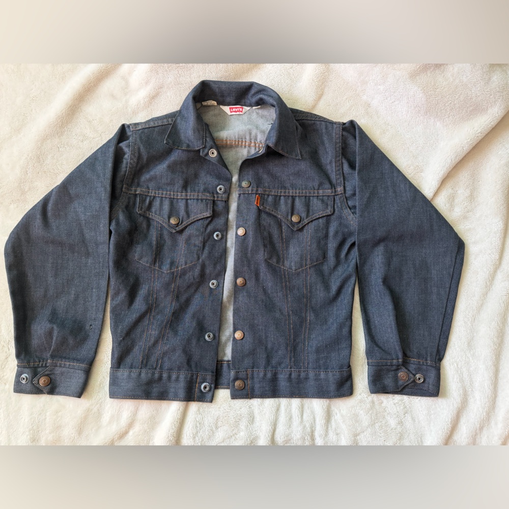 Vintage Levi's Orange Tab Dark Blue Denim Jacket size 14